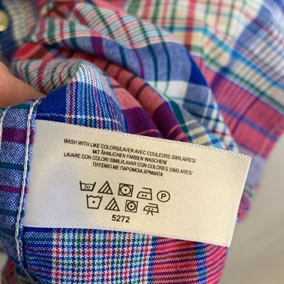 Brooks Brothers 346 Red Blue White Green  Plaid Button-down LS Shirt Size XXL - Picture 4 of 12